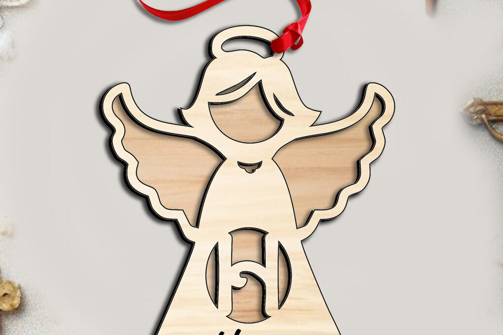 Σετ των 3 Intra απο ξύλο plywood 3mm-4mm πάχος Angel  Letter H Στολίδι Δώρο Δίασταση 8x8 cm INTRAFABR-116273341