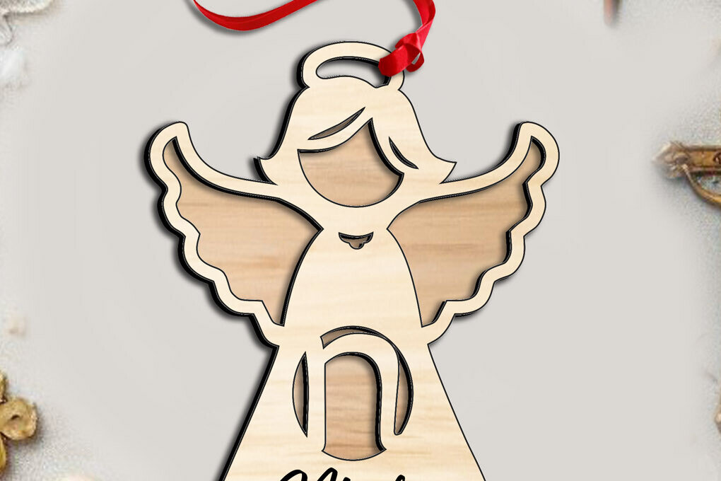 Σετ των 3 Intra απο ξύλο plywood 3mm-4mm πάχος Άγγελος Letter N  Στολίδι Πάσχα Δίασταση 8x8 cm INTRAFABR-116282136