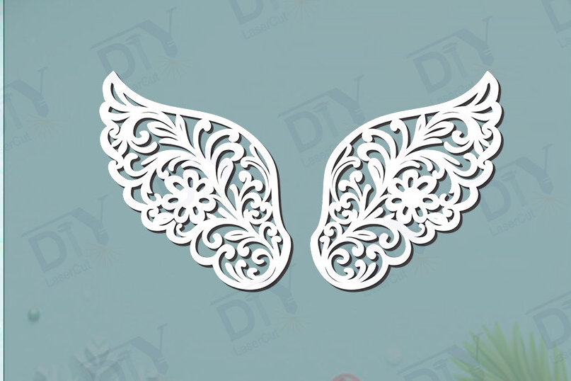 Intra απο ξύλο plywood 3mm-4mm πάχος Πρότυπο Angel Wings DIY #6 Δίασταση 40x40 cm INTRAFABR-125465276