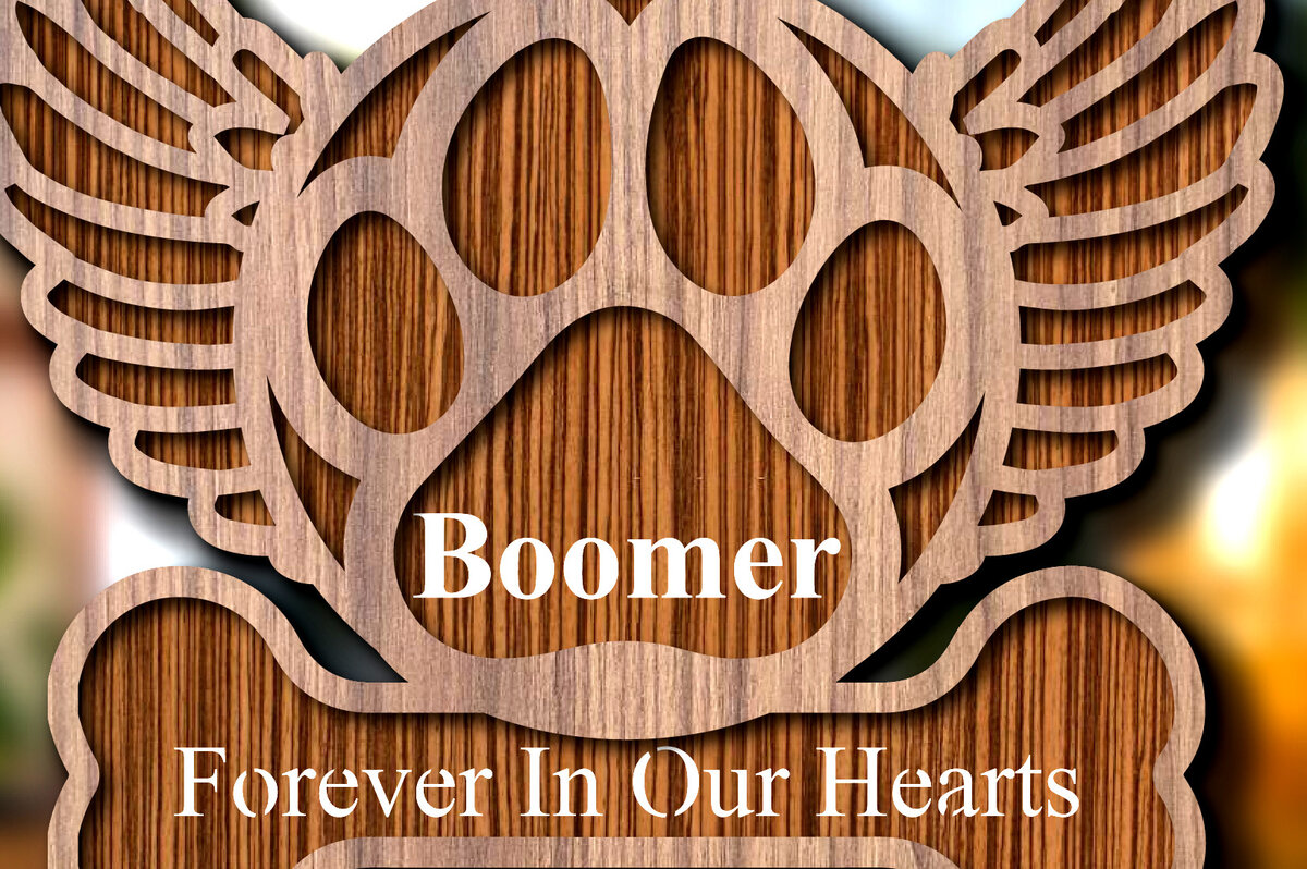 Σετ των 2 Intra απο ξύλο plywood 3mm-4mm πάχος Angel Wings Dog Paw Memorial Cut  Δίασταση 15x15 cm INTRAFABR-26368912