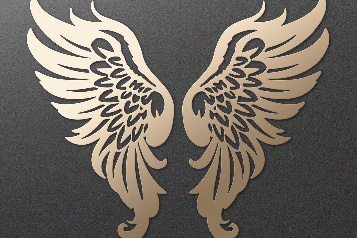 Σετ των 3 Intra απο ξύλο plywood 3mm-4mm πάχος κοπής χαρτιού με λέιζερ Angel Wings Δίασταση 7x7 cm INTRAFABR-115250412