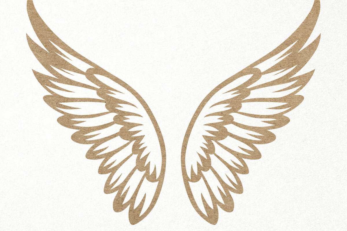 Σετ των 3 Intra απο ξύλο plywood 3mm-4mm πάχος κοπής χαρτιού με λέιζερ Angel Wings Δίασταση 7x7 cm INTRAFABR-116020185