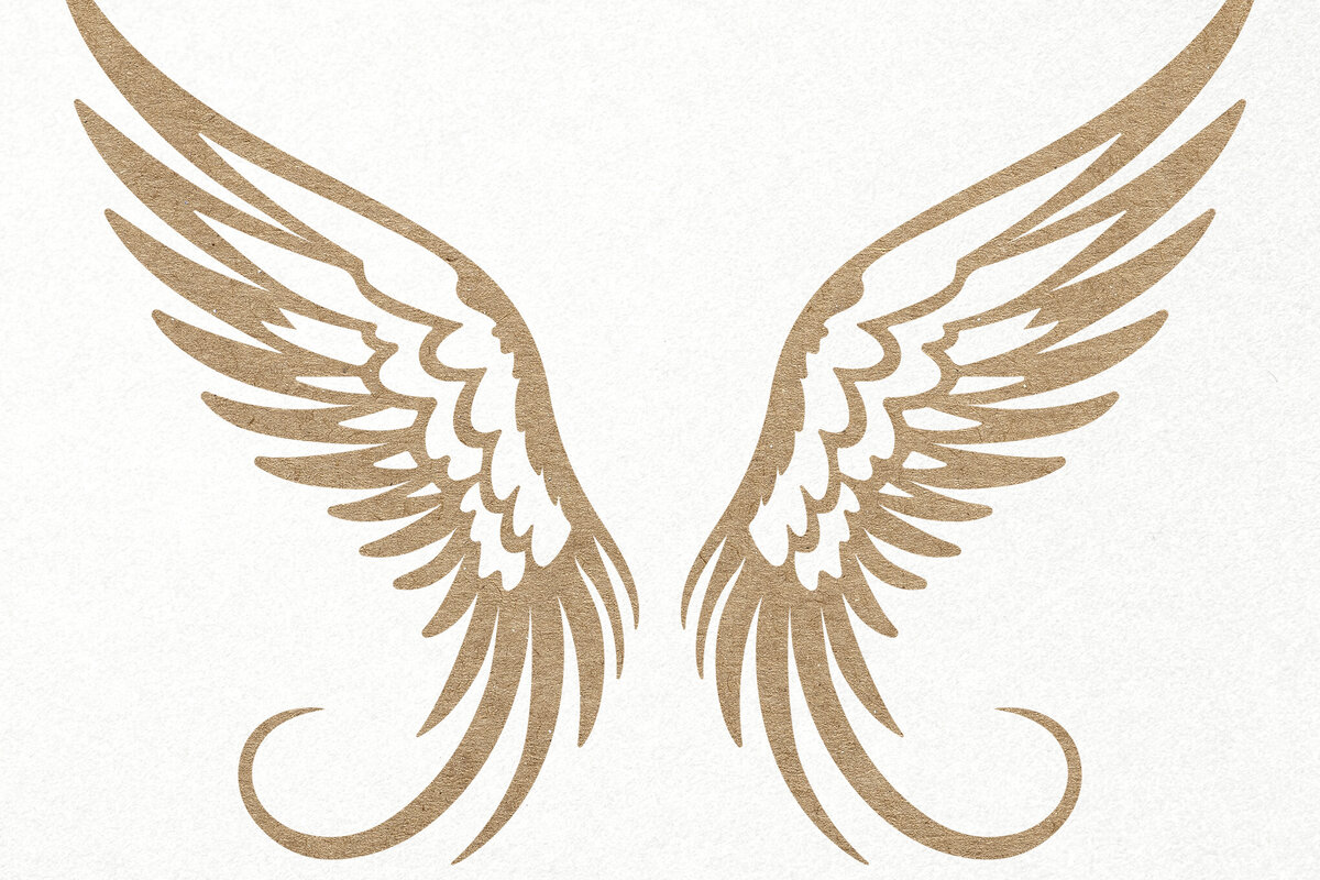 Σετ των 3 Intra απο ξύλο plywood 3mm-4mm πάχος κοπής χαρτιού με λέιζερ Angel Wings Δίασταση 7x7 cm INTRAFABR-116020252