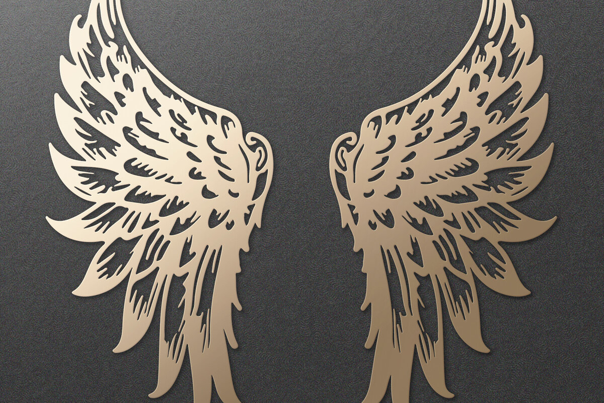 Σετ των 3 Intra απο ξύλο plywood 3mm-4mm πάχος κοπής χαρτιού με λέιζερ Angel Wings Δίασταση 7x7 cm INTRAFABR-115249355