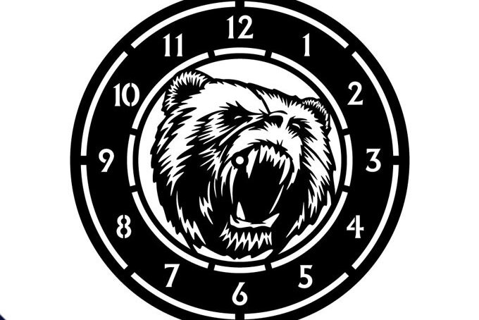 Σετ των 2 Intra απο ξύλο plywood 3mm-4mm πάχος Πρότυπο κοπής ρολογιού Angry Bear Δίασταση 15x15 cm INTRAFABR-68375360