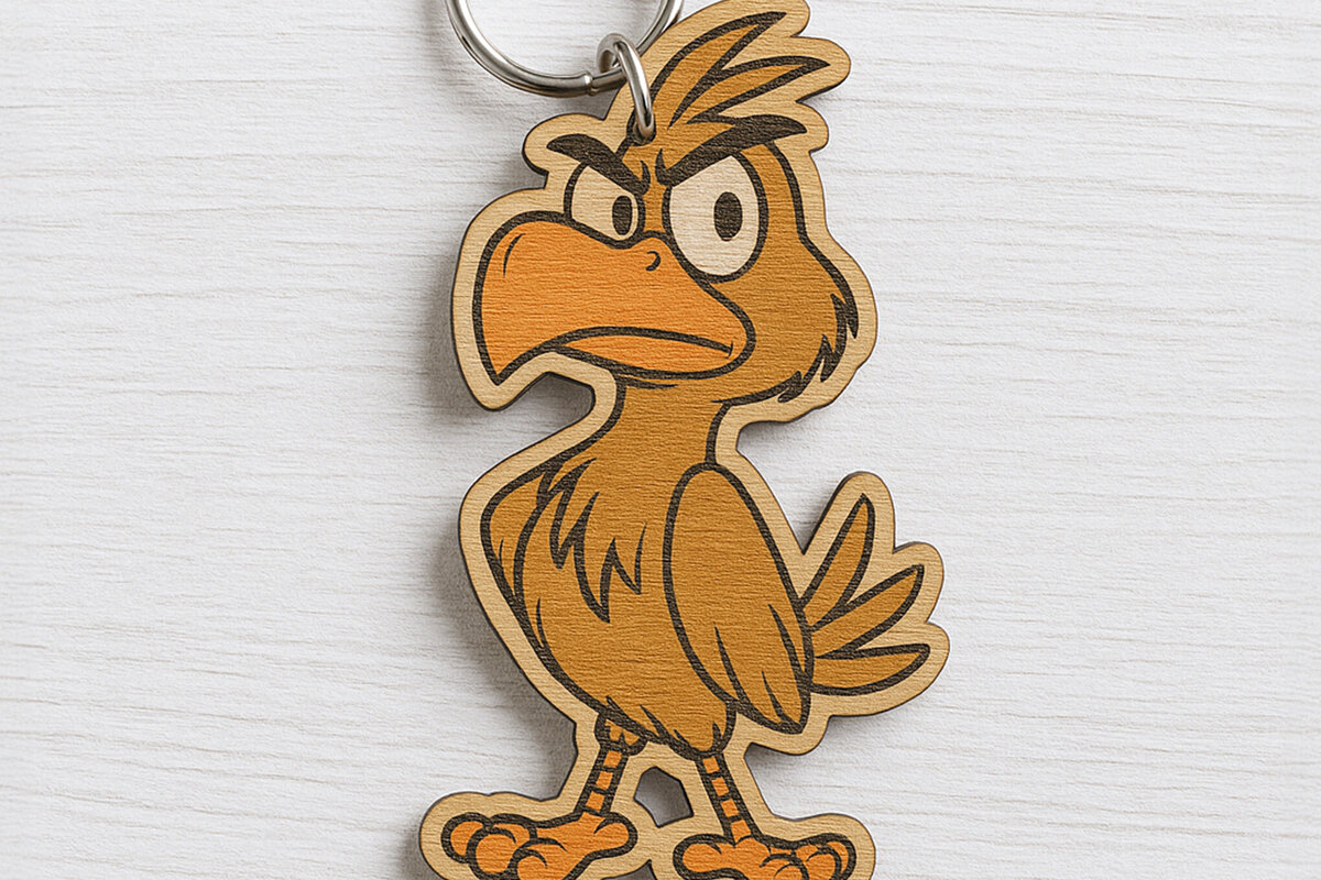 Σετ των 3 Intra απο ξύλο plywood 3mm-4mm πάχος Μπρελόκ Angry Bird Δίασταση 6x6 cm INTRAFABR-122093192