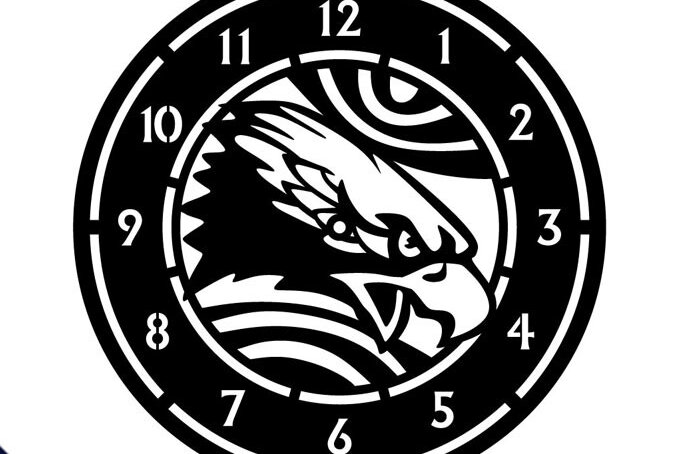 Σετ των 2 Intra απο ξύλο plywood 3mm-4mm πάχος Πρότυπο κοπής ρολογιού Angry Eagle Δίασταση 15x15 cm INTRAFABR-68289602