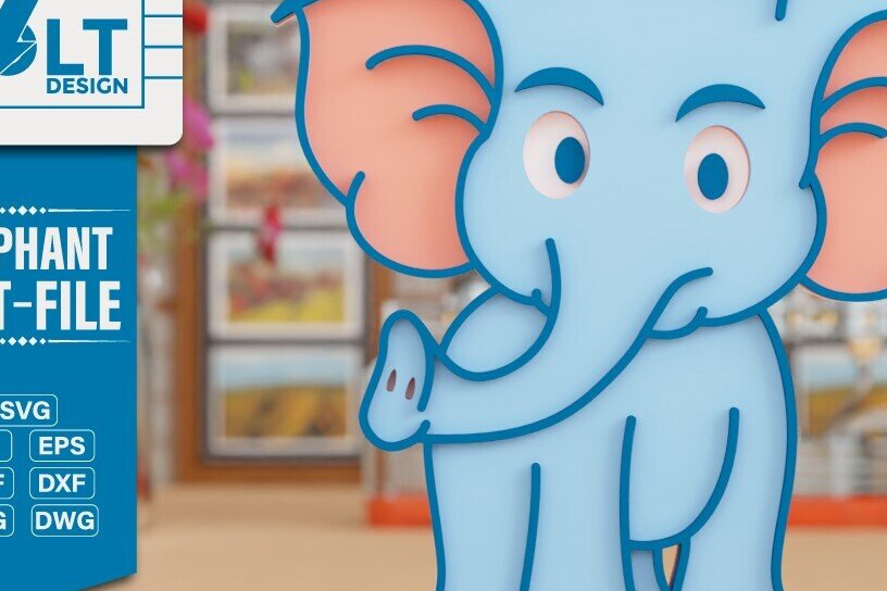 Intra απο ξύλο plywood 3mm-4mm πάχος Animal 3d Crafting File for CNG Cut Δίασταση 20x30 cm INTRAFABR-100118313