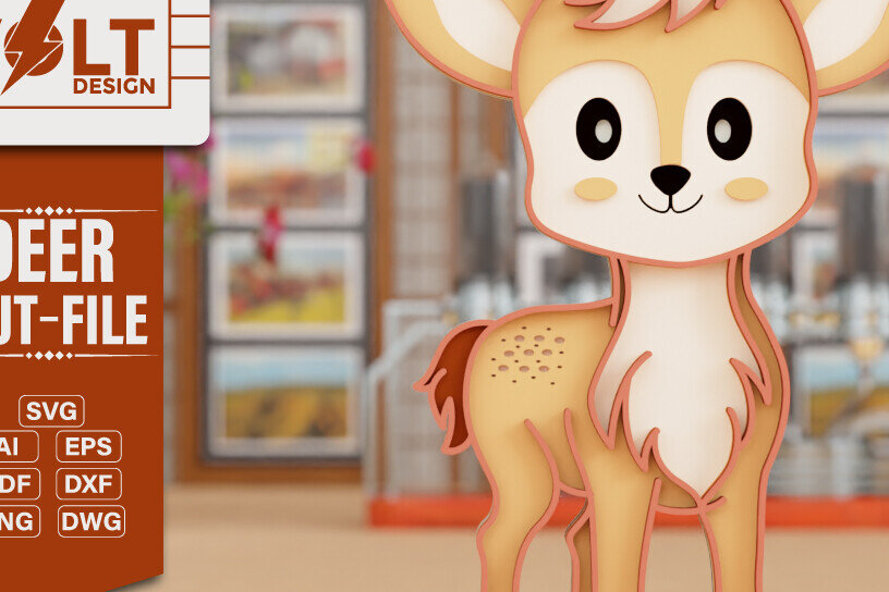 Intra απο ξύλο plywood 3mm-4mm πάχος Animal 3d Crafting File for CNG Cut Δίασταση 20x30 cm INTRAFABR-100175923