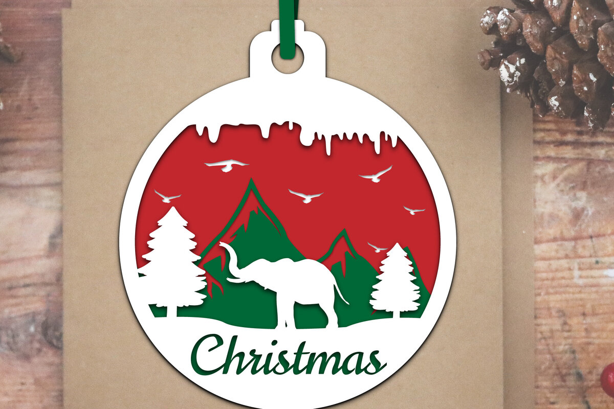 Σετ των 3 Intra απο ξύλο plywood 3mm-4mm πάχος Ζώο Χριστουγεννιάτικη Μπάλα Papercut Δίασταση 8x8 cm INTRAFABR-79733804