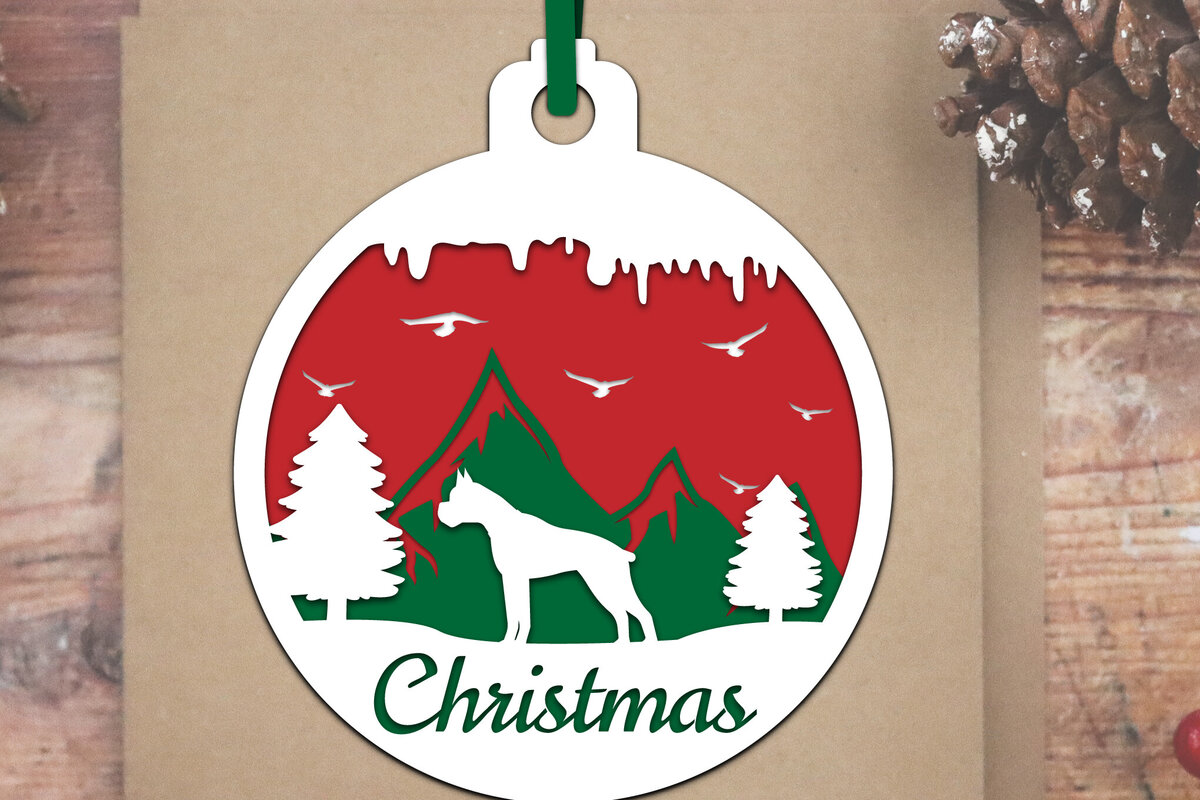 Σετ των 3 Intra απο ξύλο plywood 3mm-4mm πάχος Ζώο Χριστουγεννιάτικη Μπάλα Papercut Δίασταση 8x8 cm INTRAFABR-79733881