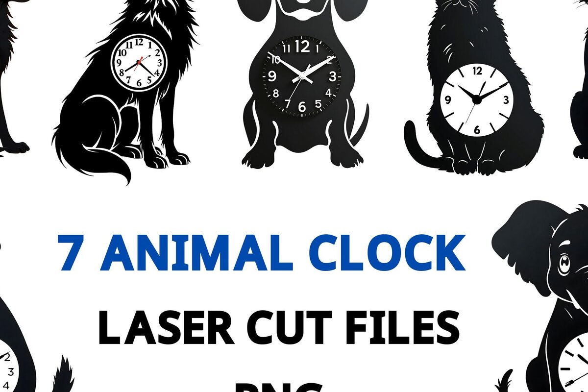 Intra απο ξύλο plywood 3mm-4mm πάχος κοπής με λέιζερ Animal Clock Δίασταση 4096x4096 cm INTRAFABR-113466474