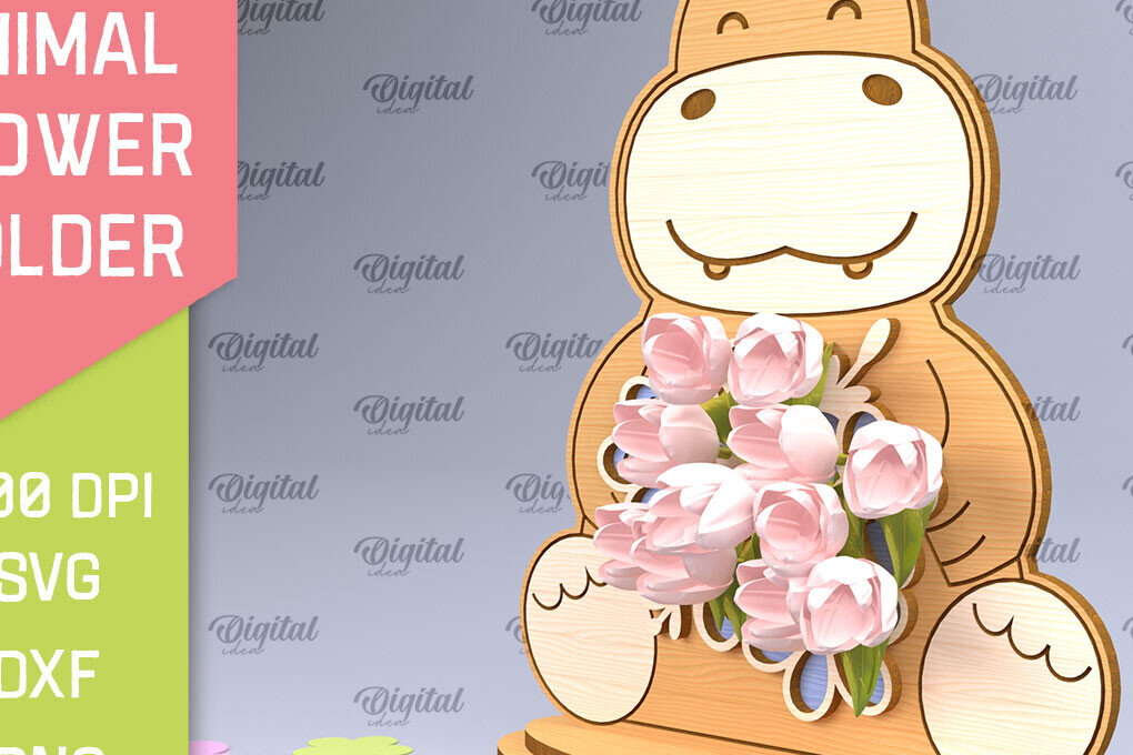 Σετ των 2 Intra απο ξύλο plywood 3mm-4mm πάχος Animal Flower Holder Δίασταση 30x20 cm INTRAFABR-93529988