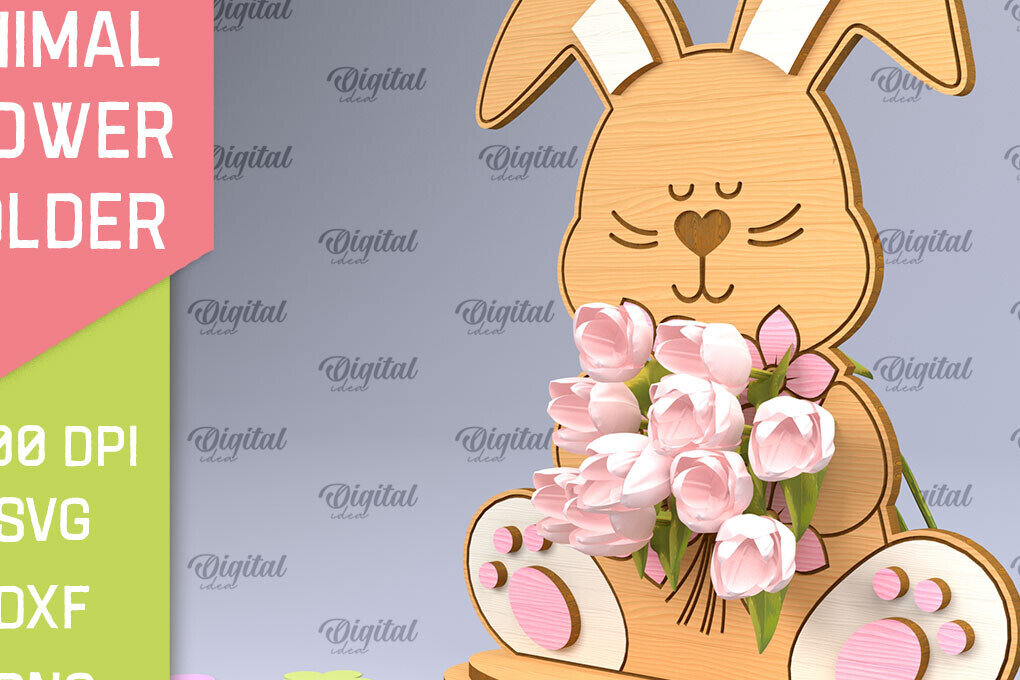 Intra απο ξύλο plywood 3mm-4mm πάχος Animal Flower Holder Δίασταση 30x20 cm INTRAFABR-93528980