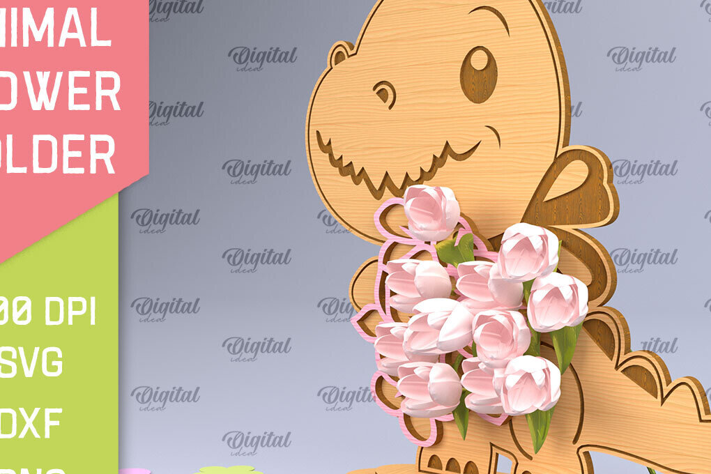 Intra απο ξύλο plywood 3mm-4mm πάχος Animal Flower Holder Δίασταση 30x20 cm INTRAFABR-93529816