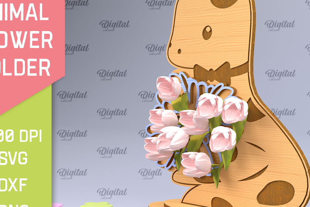 Intra απο ξύλο plywood 3mm-4mm πάχος Animal Flower Holder Δίασταση 30x20 cm INTRAFABR-93529958