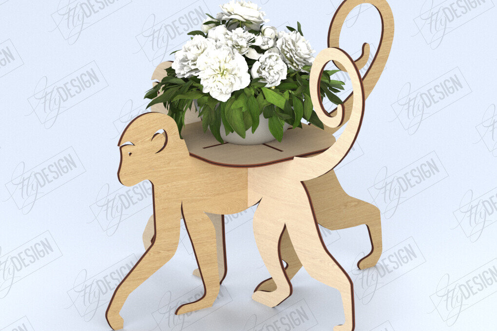 Intra απο ξύλο plywood 3mm-4mm πάχος Στάση λουλουδιών ζώων | Διακόσμηση σπιτιού | CNC Δίασταση 30x20 cm INTRAFABR-118472626