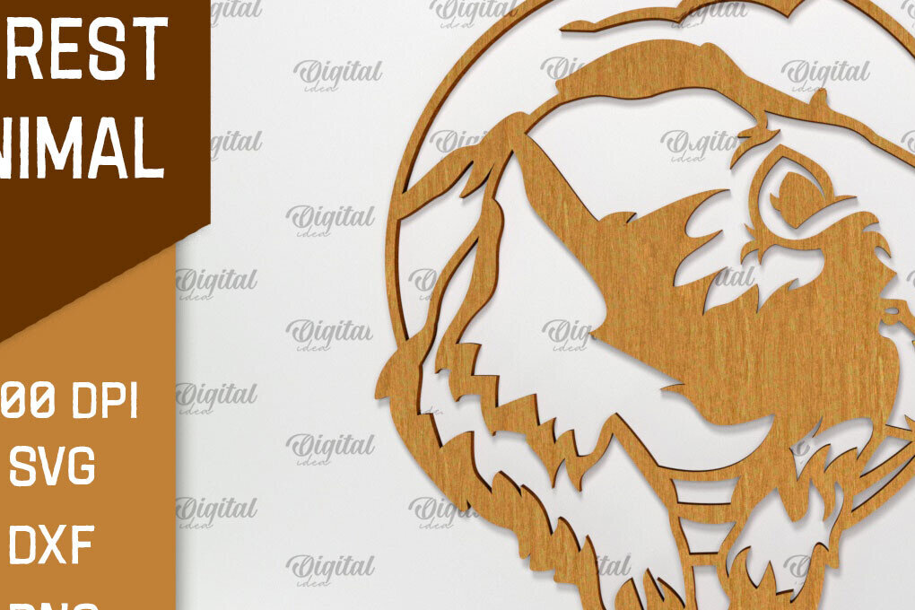 Intra απο ξύλο plywood 3mm-4mm πάχος τέχνης Animal Forest Wall Art Δίασταση 40x40 cm INTRAFABR-94685341