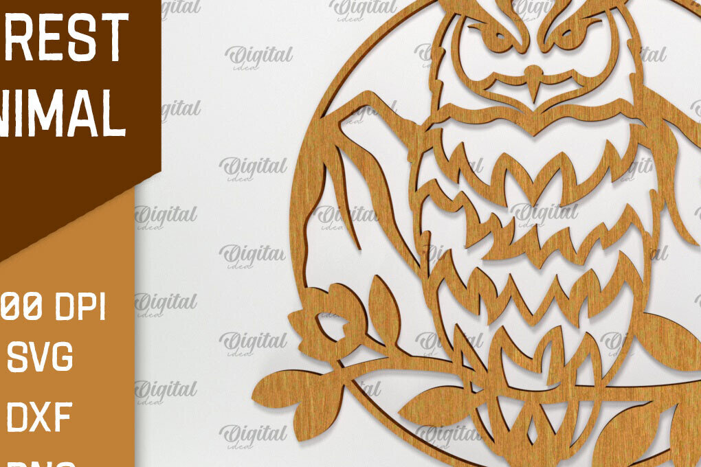 Intra απο ξύλο plywood 3mm-4mm πάχος τέχνης Animal Forest Wall Art Δίασταση 40x40 cm INTRAFABR-94685762