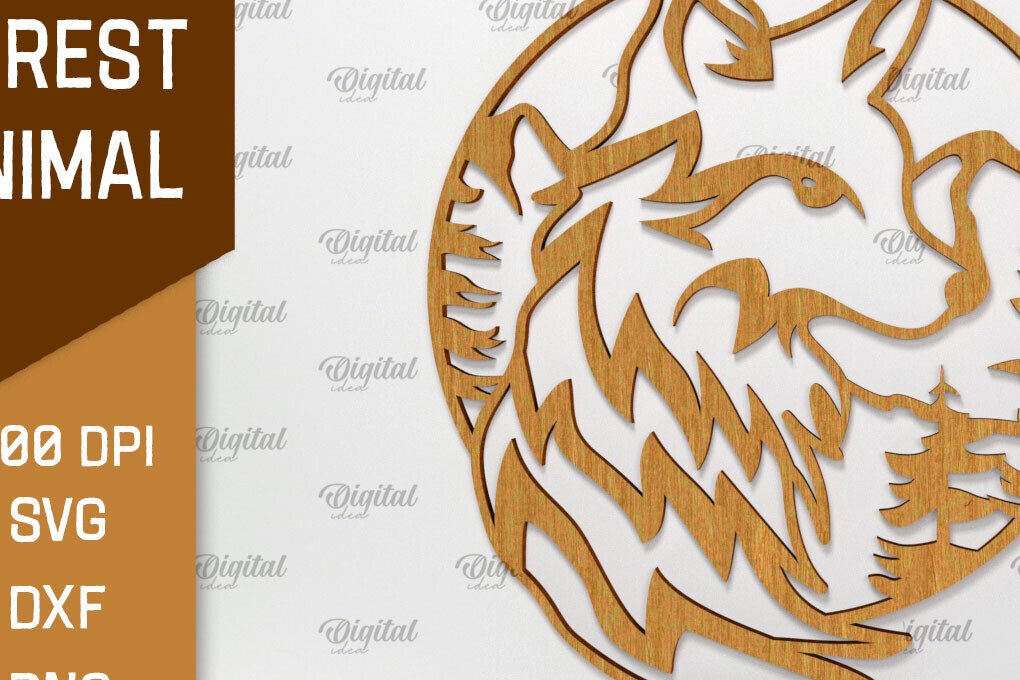 Intra απο ξύλο plywood 3mm-4mm πάχος τέχνης Animal Forest Wall Art Δίασταση 40x40 cm INTRAFABR-94685834