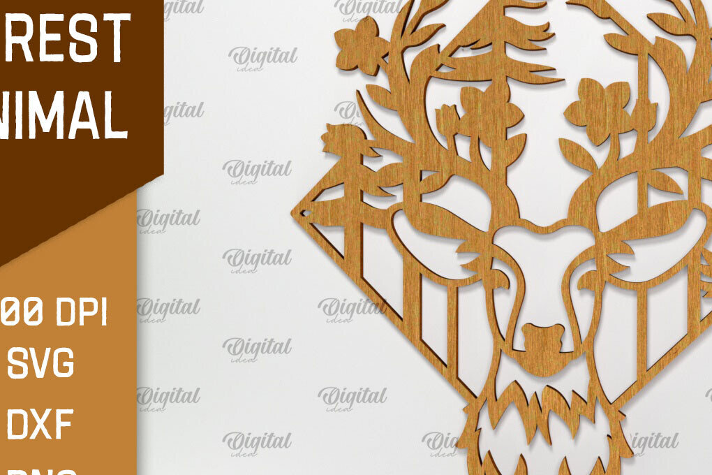 Intra απο ξύλο plywood 3mm-4mm πάχος τέχνης Animal Forest Wall Art Δίασταση 40x40 cm INTRAFABR-94685954