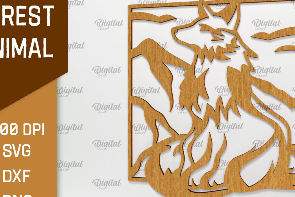 Intra απο ξύλο plywood 3mm-4mm πάχος τέχνης Animal Forest Wall Art Δίασταση 40x40 cm INTRAFABR-94684829
