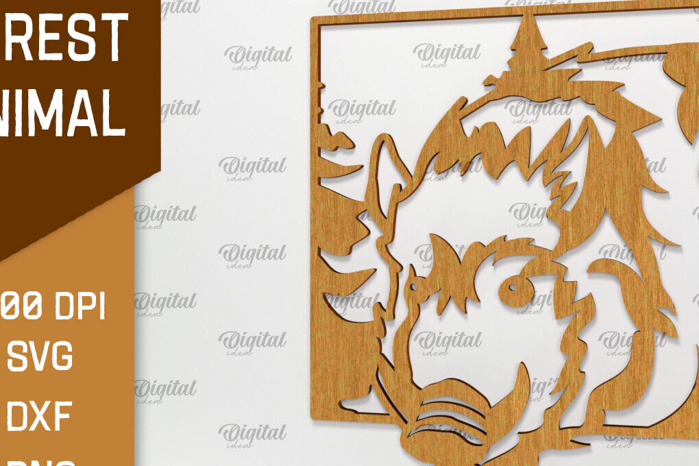 Intra απο ξύλο plywood 3mm-4mm πάχος τέχνης Animal Forest Wall Art Δίασταση 40x40 cm INTRAFABR-94684974