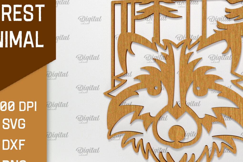 Intra απο ξύλο plywood 3mm-4mm πάχος τέχνης Animal Forest Wall Art Δίασταση 40x40 cm INTRAFABR-94685024