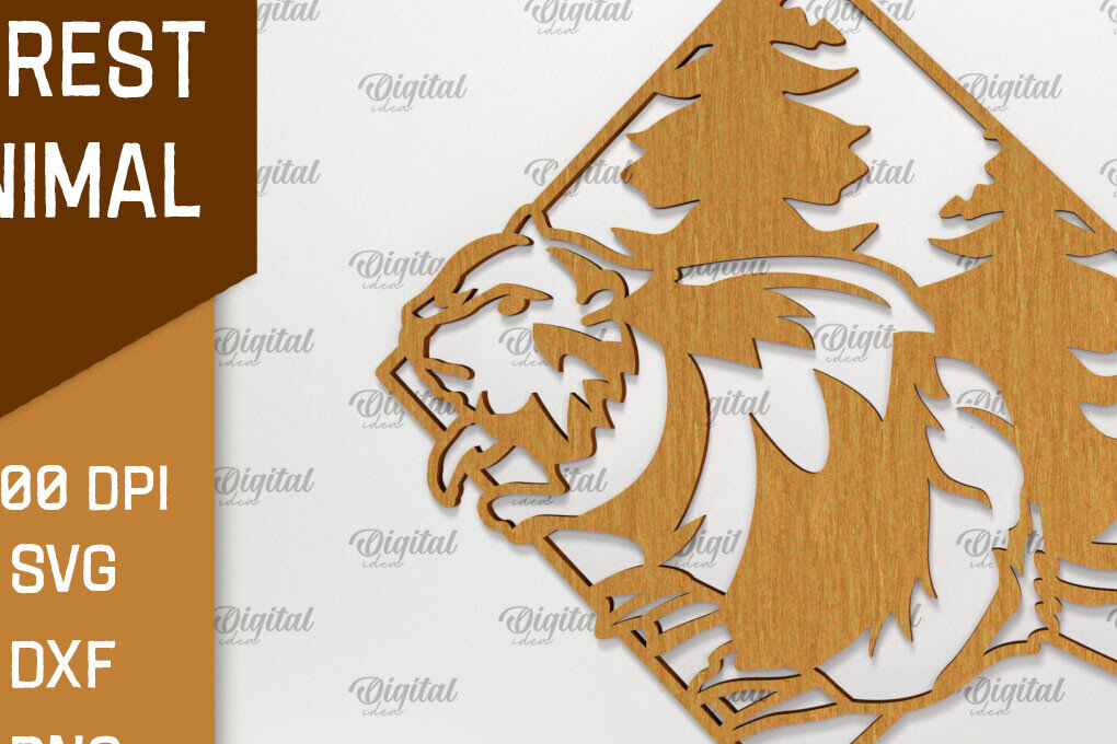 Intra απο ξύλο plywood 3mm-4mm πάχος τέχνης Animal Forest Wall Art Δίασταση 40x40 cm INTRAFABR-94685088