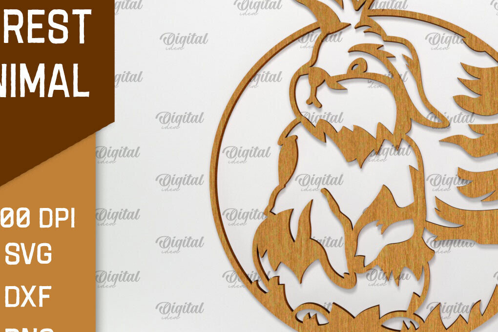 Intra απο ξύλο plywood 3mm-4mm πάχος τέχνης Animal Forest Wall Art Δίασταση 40x40 cm INTRAFABR-94685143