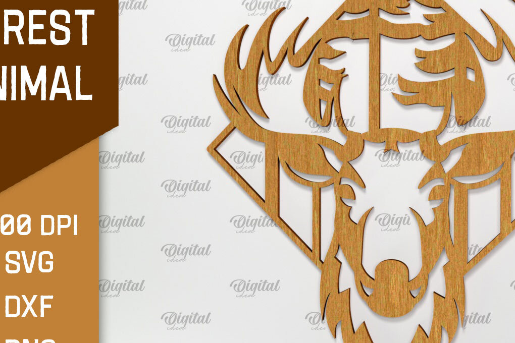 Intra απο ξύλο plywood 3mm-4mm πάχος τέχνης Animal Forest Wall Art Δίασταση 40x40 cm INTRAFABR-94685233