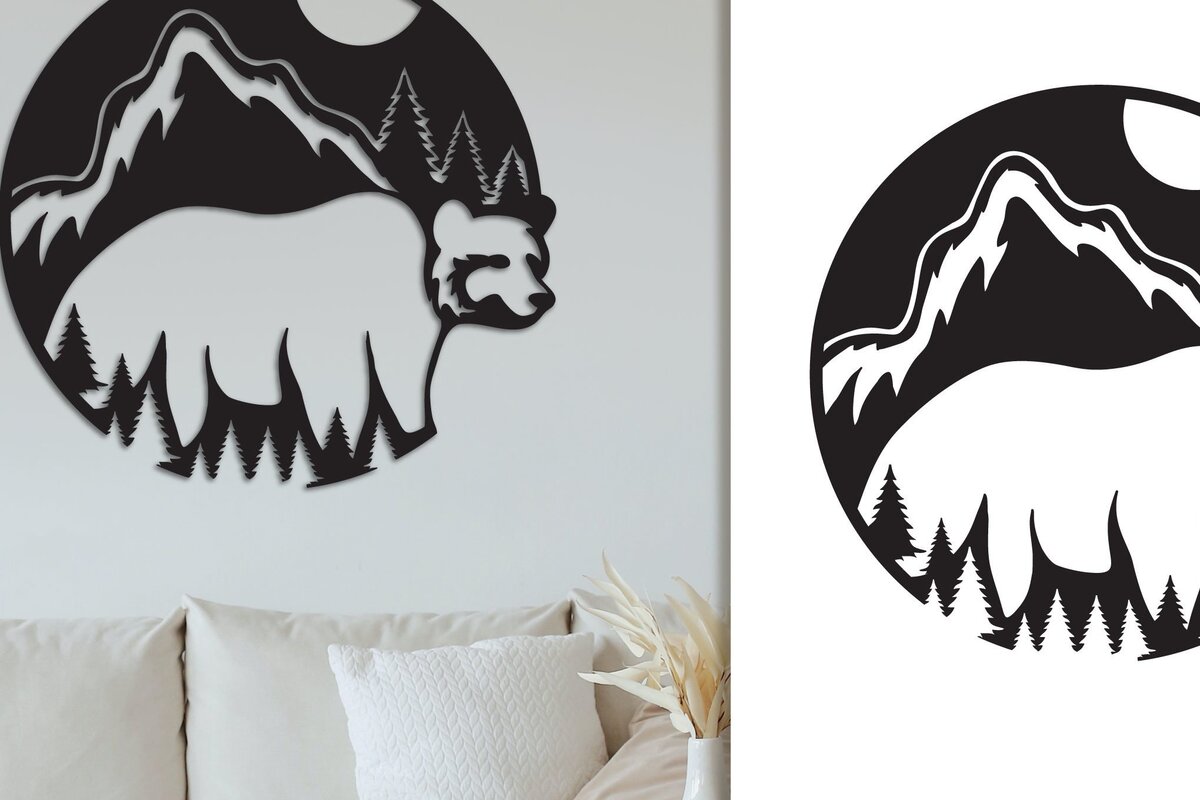 Intra απο ξύλο plywood 3mm-4mm πάχος κοπής με λέιζερ Animal Forest Wall Art Δίασταση 40x40 cm INTRAFABR-36328394