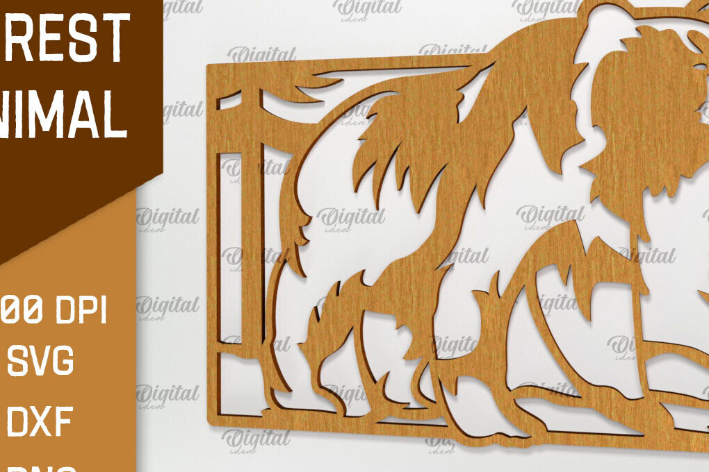 Intra απο ξύλο plywood 3mm-4mm πάχος τέχνης Animal Forest Wall Art Δίασταση 40x40 cm INTRAFABR-94684632