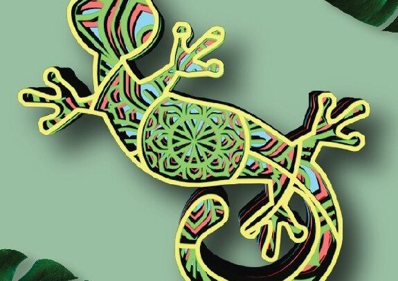 Intra απο ξύλο plywood 3mm-4mm πάχος Animal Mandala, Lizard, , 3d Δίασταση 30x30 cm INTRAFABR-31764719