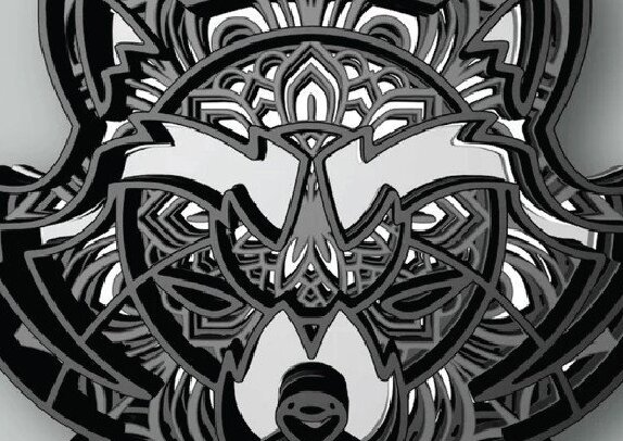 Intra απο ξύλο plywood 3mm-4mm πάχος Ζώο Mandala Raccoon, , 5 στρώματα Δίασταση 30x30 cm INTRAFABR-31685067