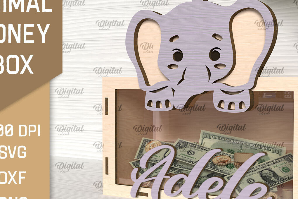 Intra απο ξύλο plywood 3mm-4mm πάχος Animal Money Box . Ξύλινη Τράπεζα Χρημάτων Δίασταση 30x20 cm INTRAFABR-92132045