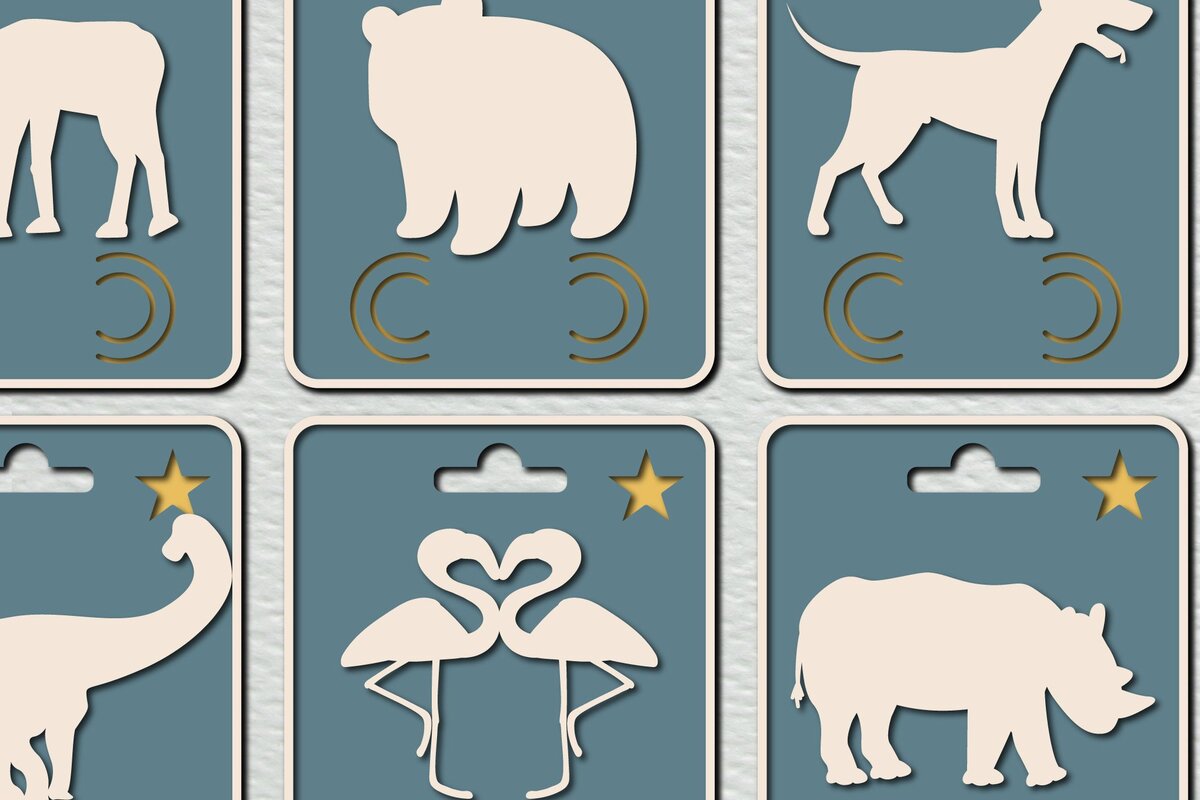 Σετ των 2 Intra απο ξύλο plywood 3mm-4mm πάχος περικοπής δέσμης καρτών χρημάτων ζώων Δίασταση 15x15 cm INTRAFABR-34168728