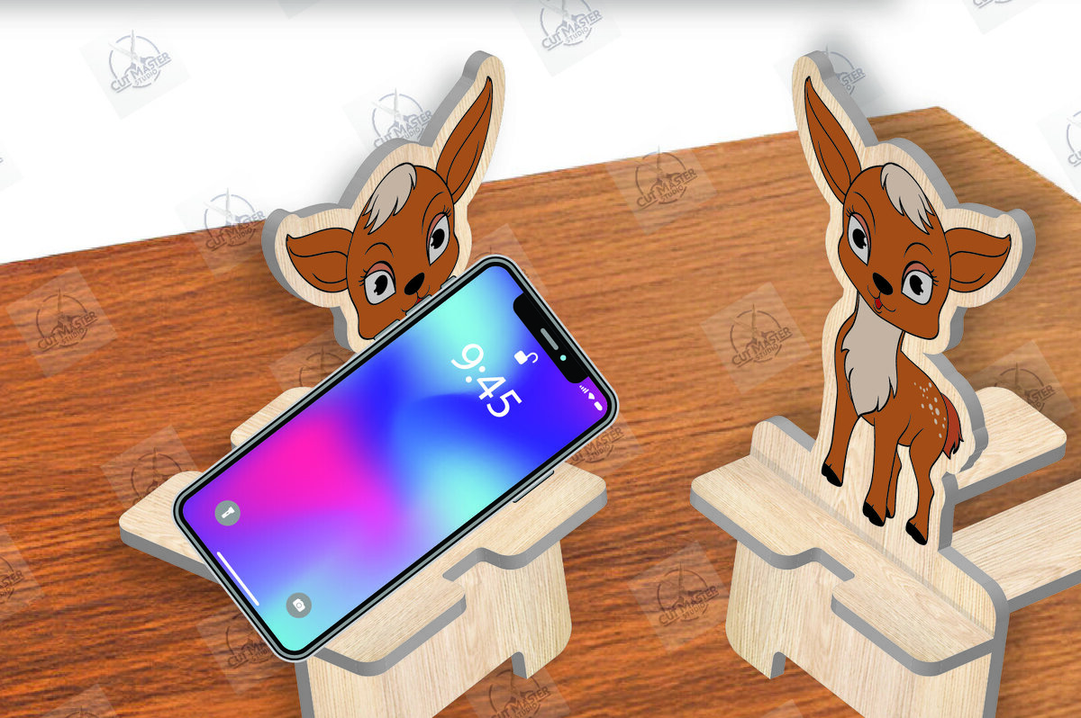 Σετ των 2 Intra απο ξύλο plywood 3mm-4mm πάχος Animal Phone Stand Δίασταση 15x15 cm INTRAFABR-111420400