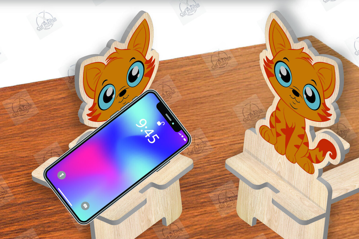 Σετ των 2 Intra απο ξύλο plywood 3mm-4mm πάχος Animal Phone Stand Δίασταση 15x15 cm INTRAFABR-111420136