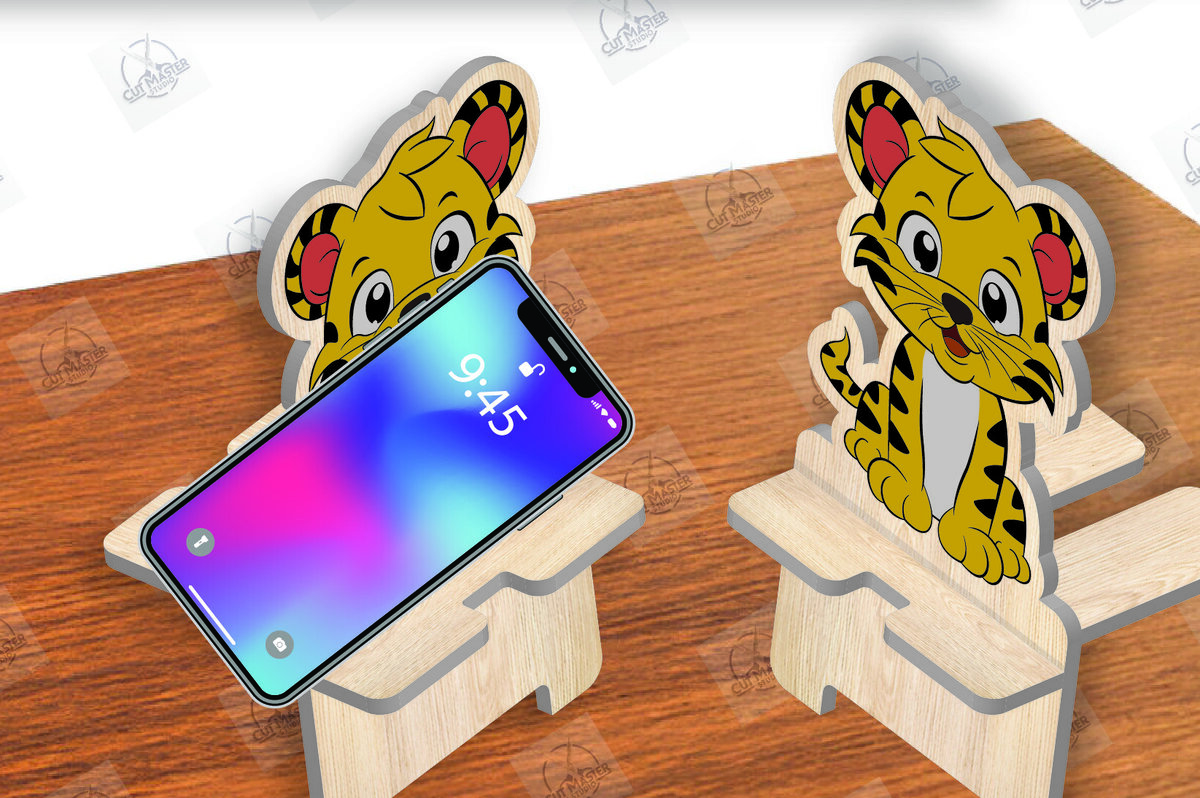 Σετ των 2 Intra απο ξύλο plywood 3mm-4mm πάχος Animal Phone Stand Δίασταση 15x15 cm INTRAFABR-111420206