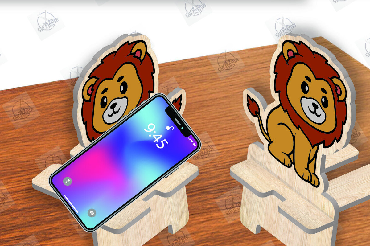 Σετ των 2 Intra απο ξύλο plywood 3mm-4mm πάχος Animal Phone Stand Δίασταση 15x15 cm INTRAFABR-111420315
