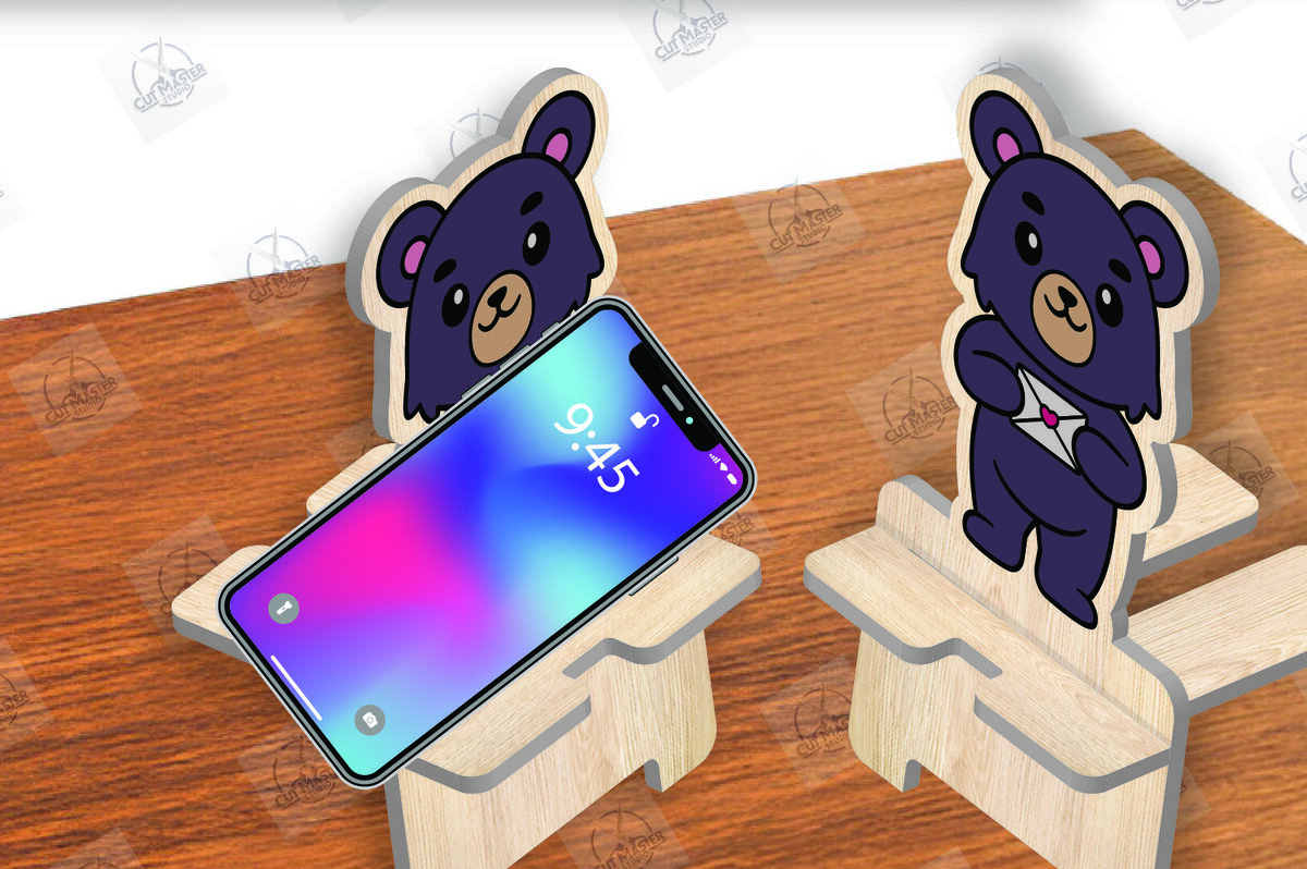 Intra απο ξύλο plywood 3mm-4mm πάχος Animal Phone Stand Δίασταση 15x15 cm INTRAFABR-111420378