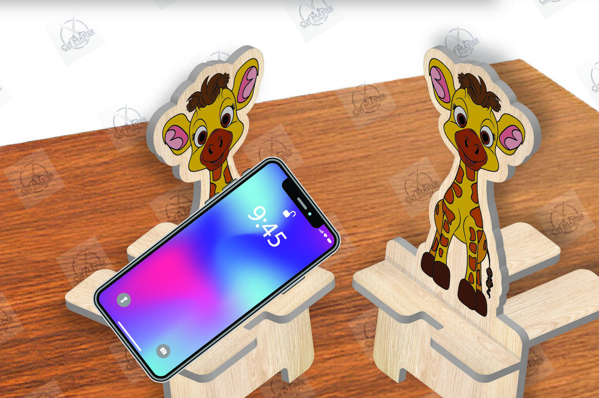 Σετ των 2 Intra απο ξύλο plywood 3mm-4mm πάχος Animal Phone Stand Δίασταση 15x15 cm INTRAFABR-111420118