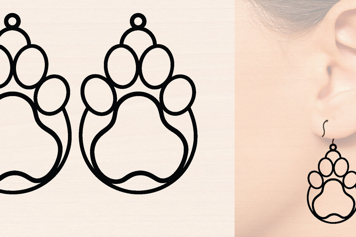 Σετ των 2 Intra απο ξύλο plywood 3mm-4mm πάχος Ξύλινα σκουλαρίκια με λέιζερ Δίασταση 3000x3000 cm INTRAFABR-118790627