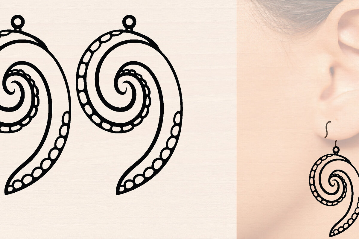 Intra απο ξύλο plywood 3mm-4mm πάχος Ξύλινα σκουλαρίκια με λέιζερ Δίασταση 3000x3000 cm INTRAFABR-118790741