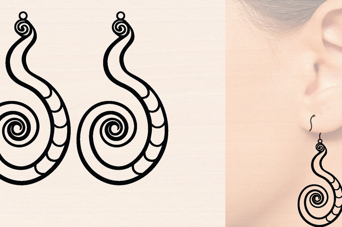 Σετ των 2 Intra απο ξύλο plywood 3mm-4mm πάχος Ξύλινα σκουλαρίκια με λέιζερ Δίασταση 3000x3000 cm INTRAFABR-118790836