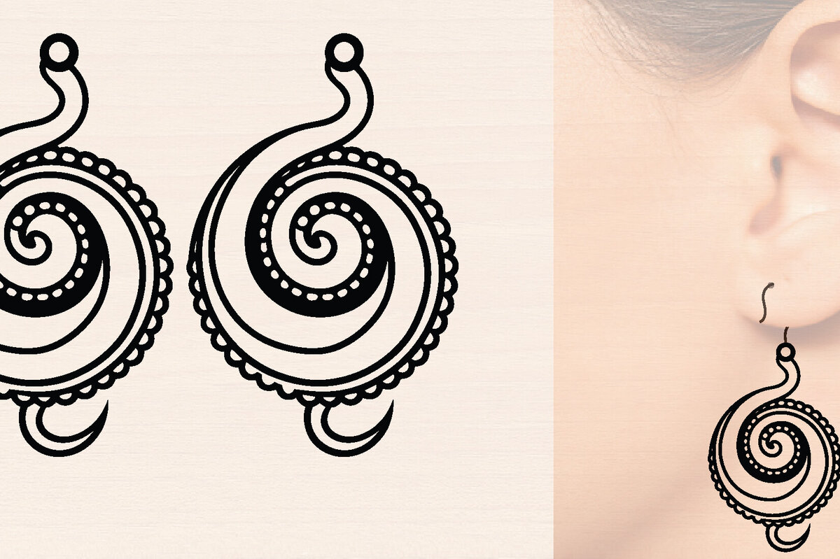 Intra απο ξύλο plywood 3mm-4mm πάχος Ξύλινα σκουλαρίκια με λέιζερ Δίασταση 3000x3000 cm INTRAFABR-118790894