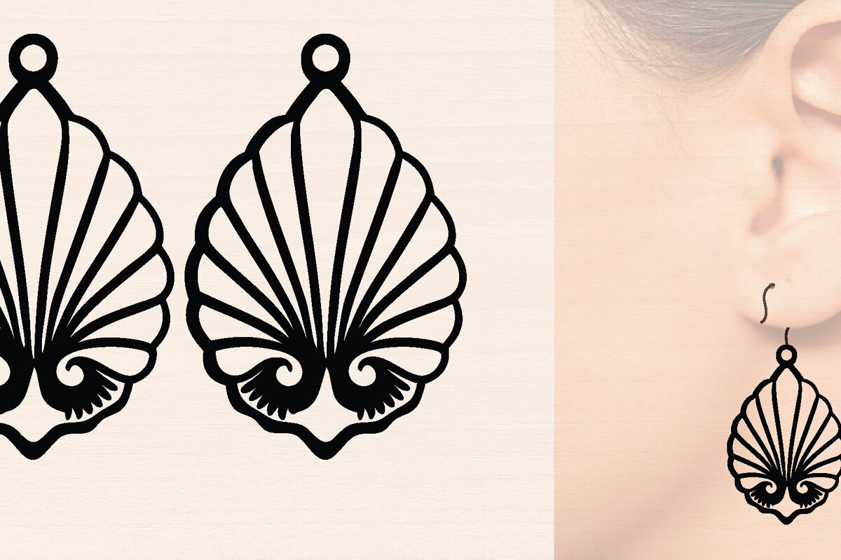 Σετ των 2 Intra απο ξύλο plywood 3mm-4mm πάχος Ξύλινα σκουλαρίκια με λέιζερ Δίασταση 3000x3000 cm INTRAFABR-118791284