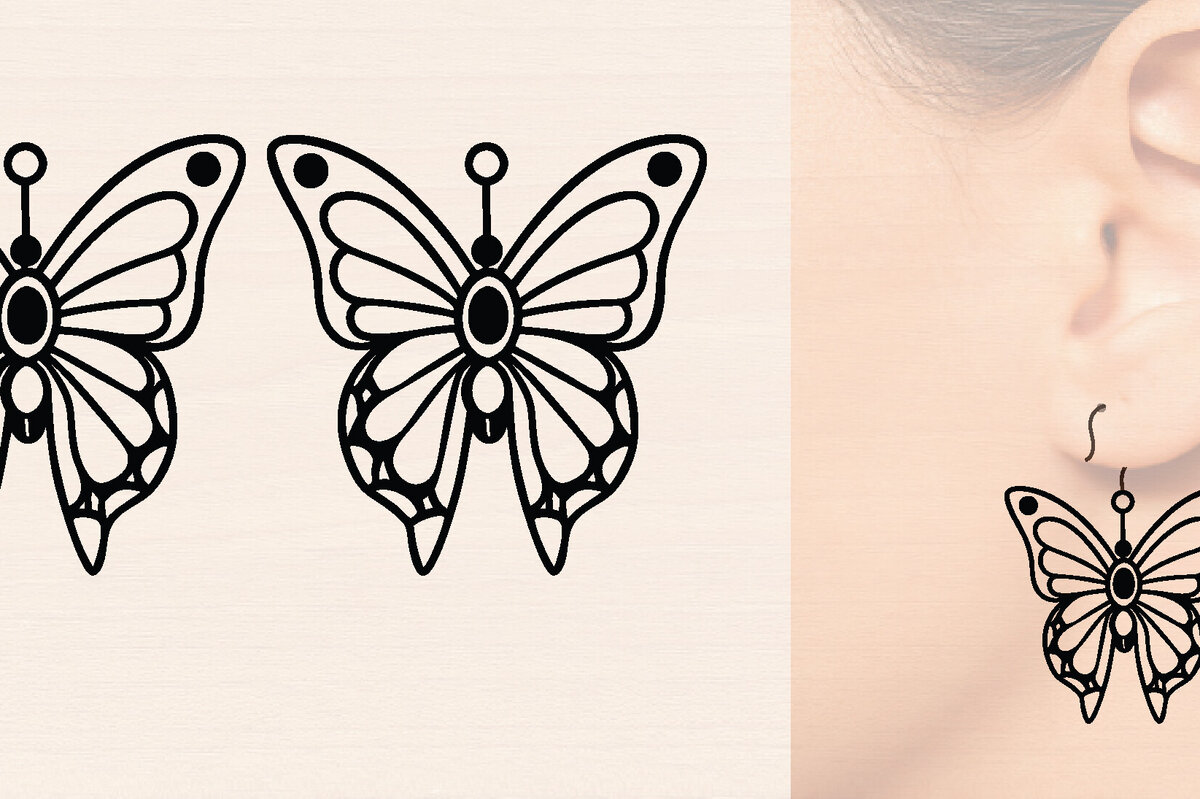 Σετ των 2 Intra απο ξύλο plywood 3mm-4mm πάχος Ξύλινα σκουλαρίκια με λέιζερ Δίασταση 3000x3000 cm INTRAFABR-118790069