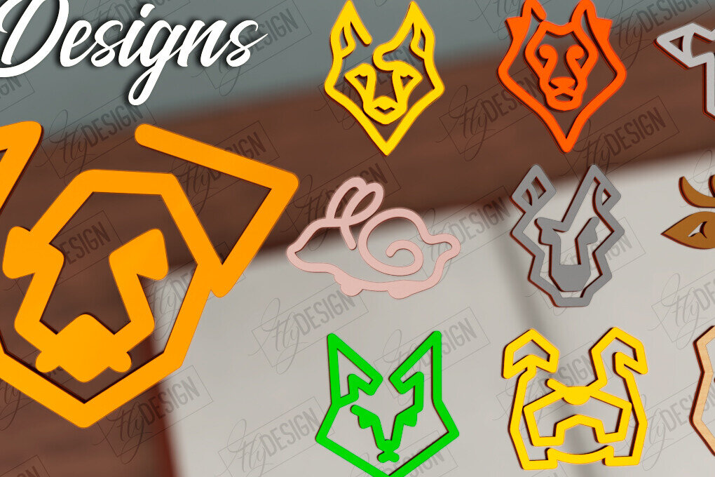 Σετ των 2 Intra απο ξύλο plywood 3mm-4mm πάχος σελιδοδεικτών ζώων | Κάτοχος σελίδας Δίασταση 15x15 cm INTRAFABR-116599904